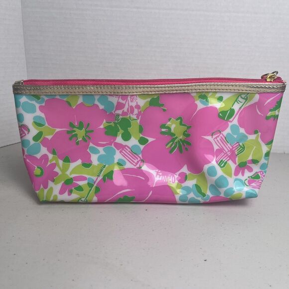Lily Pulitzer For Estee Lauder Floral Cosmetic Travel Toiletry Bag Zip Up Lot - Picture 10 of 14